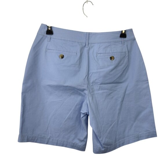 Kim Rogers Womens Light Blue Cotton Blend Flat Front Bermuda Shorts Size 10 - Picture 10 of 10